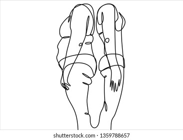 Fat and slim. Continuous line