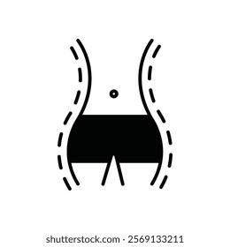 Fat and slim figure icon Vector flat thin line illustration