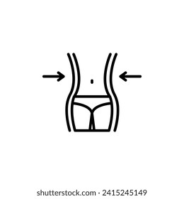 Fat and Slim Figure vector line icon illustration.
