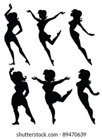 fat and slim vector collection of girl's images
