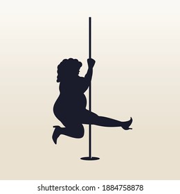 Fat Striptease Dancer Vector Illustration 