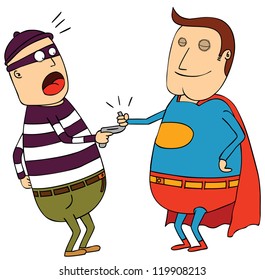 fat super hero in action