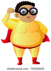Fat superhero vector icon