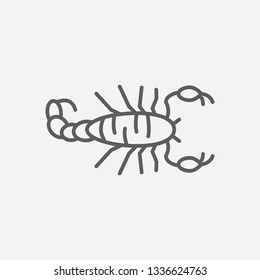 Fat tailed scorpion icon line symbol. Isolated vector illustration of  icon sign concept for your web site mobile app logo UI design.