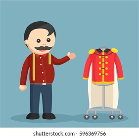 fat tailor presenting suit