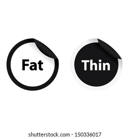 Fat and Thin is opposition or contradiction concept. Vector