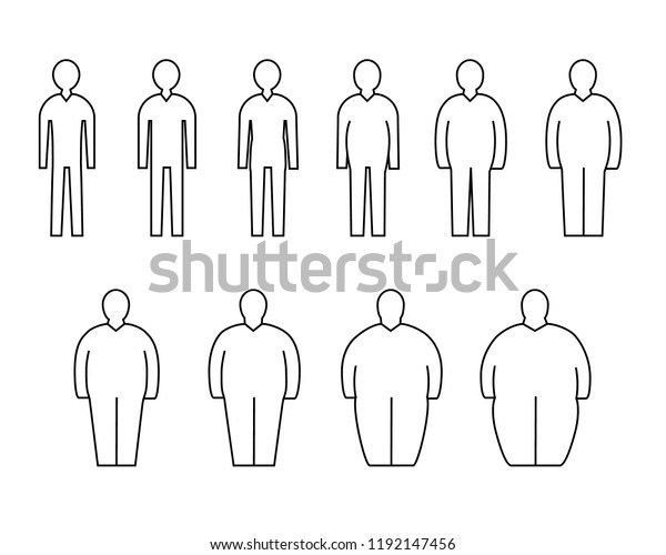 Fat Thin Silhouette Men Signs Black Stock Vector (Royalty Free ...
