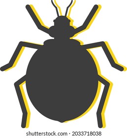 Fat tick bug, illustration, vector, on a white background.