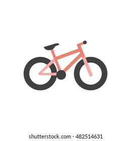 Fat tire bicycle icon in flat color style. Sport transportation explore distance endurance extreme terrain