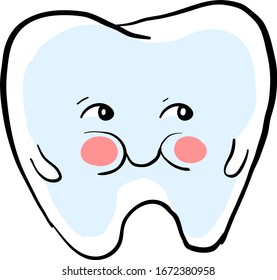 Dientes grasos, ilustración, vector sobre fondo blanco.
