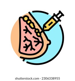 fat transfer breast augmentation surgery color icon vector. fat transfer breast augmentation surgery sign. isolated symbol illustration