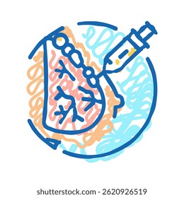 fat transfer breast augmentation surgery doodle icon sketch vector. fat transfer breast augmentation surgery sign. isolated symbol illustration