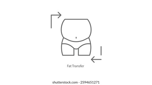 Fat Transfer Cosmetic Surgery Vector Illustration