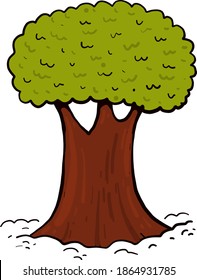 Árbol de grasas, ilustración, vector sobre fondo blanco.