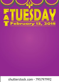 Fat Tuesday Poster Template February 13, 2018