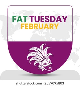 FAT TUESDAY social media post Vector Illustration on february