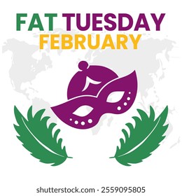 FAT TUESDAY social media post Vector Illustration on february