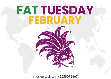 FAT TUESDAY Vector Illustration background on february