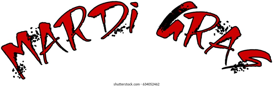 Fat Tuesday written in French text illustration