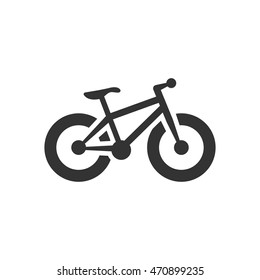 Fat tyre bicycle icon in single color. Sport transportation explore distance endurance extreme terrain