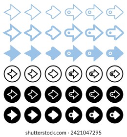 A fat and voluminous arrow icon.