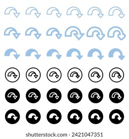 A fat and voluminous arrow icon.