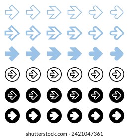 A fat and voluminous arrow icon.