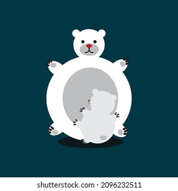 Fat white bear and his cubs.