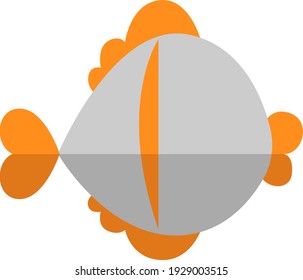 Fat white fish, illustration, vector on white background.