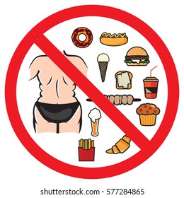 Fat woman before weight loss - unhealthy junk food