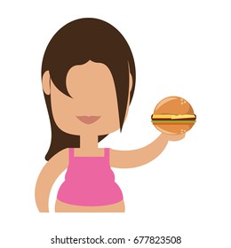 Fat woman cartoon