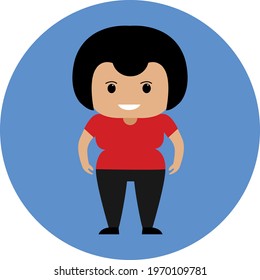 Fat woman character , People vector