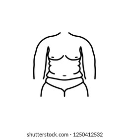 Fat woman figure icon. Element of anti aging outline icon for mobile concept and web apps. Thin line Fat woman figure icon can be used for web and mobile on white background