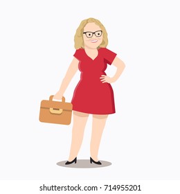 fat woman going to work