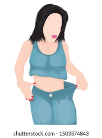 fat woman on white background vector design