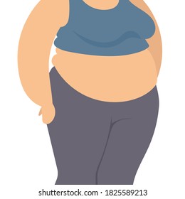 Fat woman, person excess weight, plus size female body