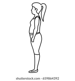fat woman with sport wear