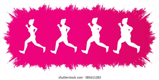 Fat woman turning into Thin designed on grunge frame background graphic vector.