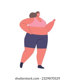 Fat Woman Working Out, Embracing Fitness And Health, Breaking Stereotypes, And Empowering Herself Through Exercise