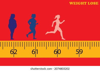 Fat women weight lose on the tape measure