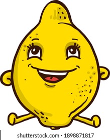 Fat yellow lemon, illustration, vector on a white background.