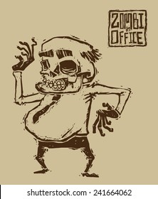 Fat Zombies In Office, Vector