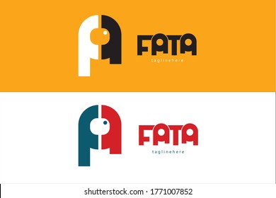Fata Letter F A Photography logo design template for company double colors background 
