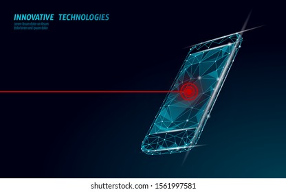 Fatal mobile smartphone broken screen. Software error bug data lost. Phone service repair help business concept. 3D laptop virus attack information security alert vector illustration