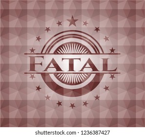 Fatal red badge with geometric pattern background. Seamless.
