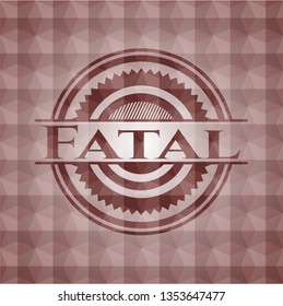 Fatal red geometric badge. Seamless.