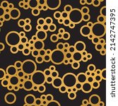 Fatansy bubble seamless pattern gold 