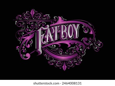 Diseño de estilo personalizado con letras FATBOY