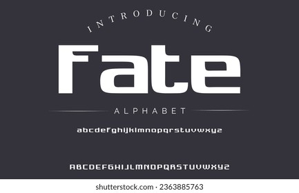 Fate Sport Modern Italic Alphabet Font. Typography urban style fonts for technology, digital, movie logo design. vector illustration