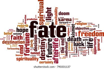 Fate word cloud concept. Vector illustration